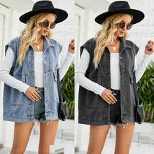 Claire | Gilet en Denim Minimaliste Décontracté Élégant