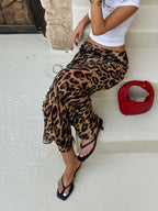 Jupe Maxi Imprimé Léopard Tendance pour Printemps