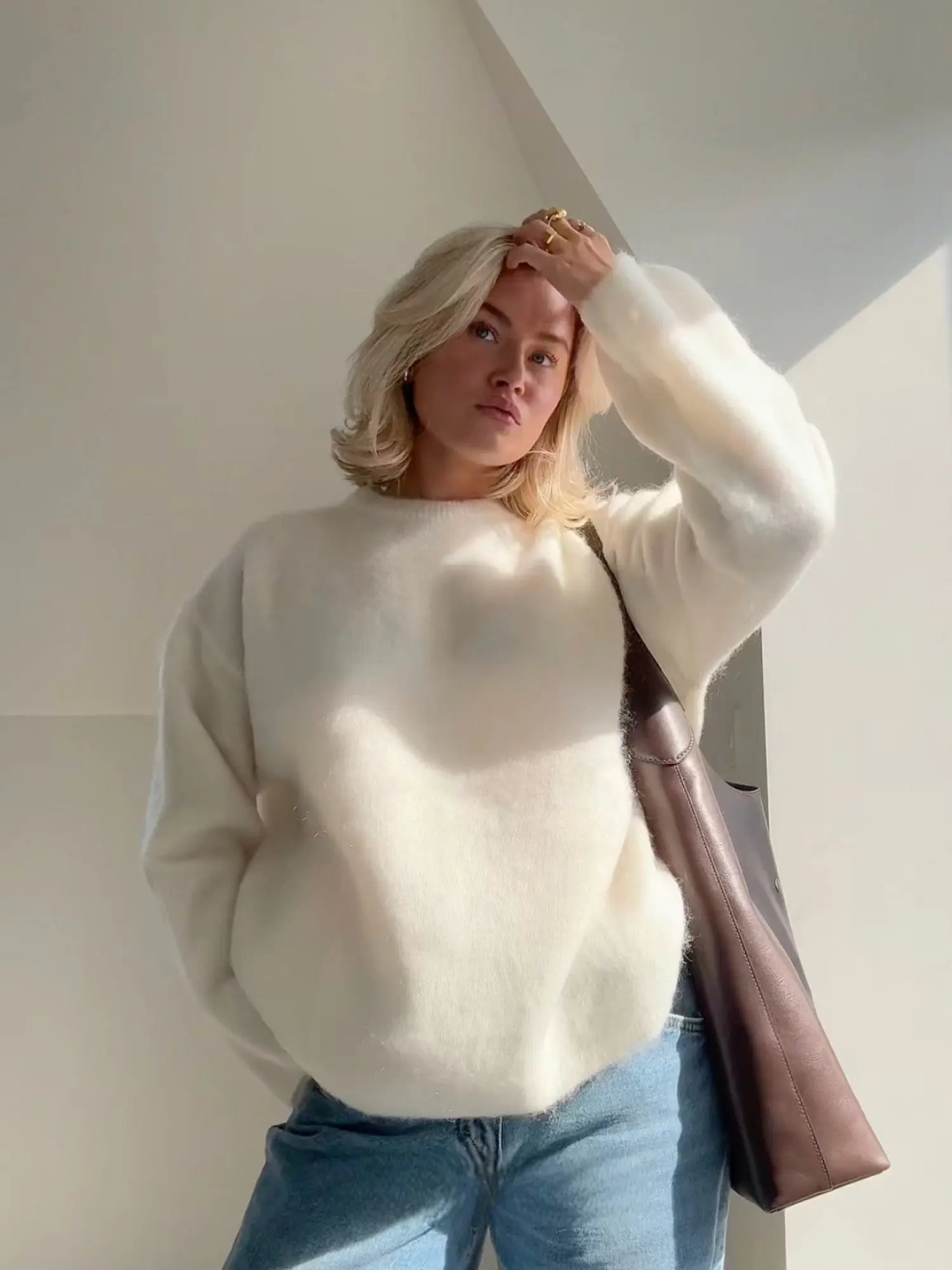 Camille | Pull en Mohair Tendance Printanier Élégant