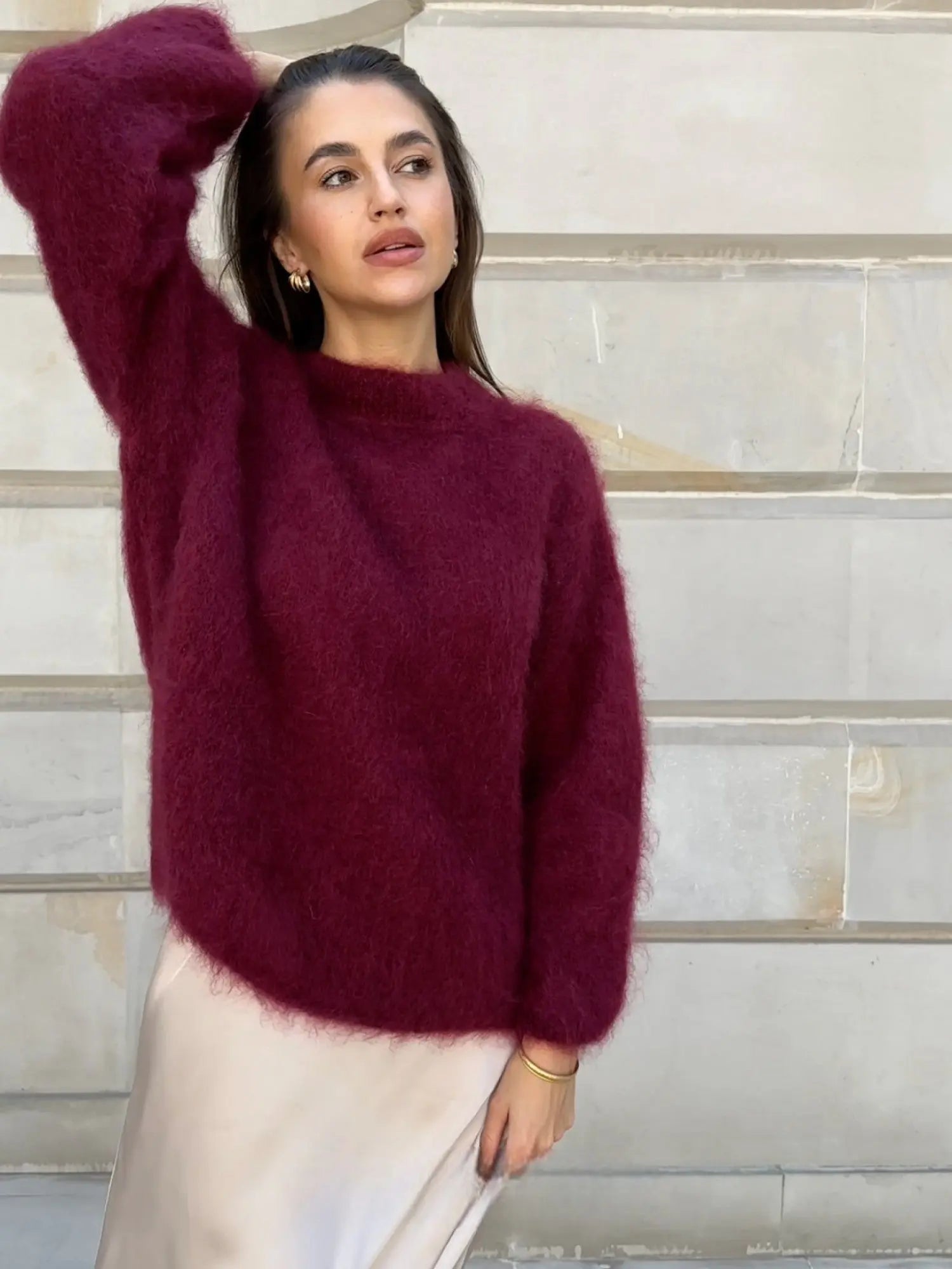 Camille | Pull en Mohair Tendance Printanier Élégant