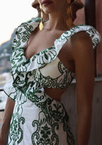 Camille | Robe Maxi d'Été en Coton Brodé Tendance Élégant
