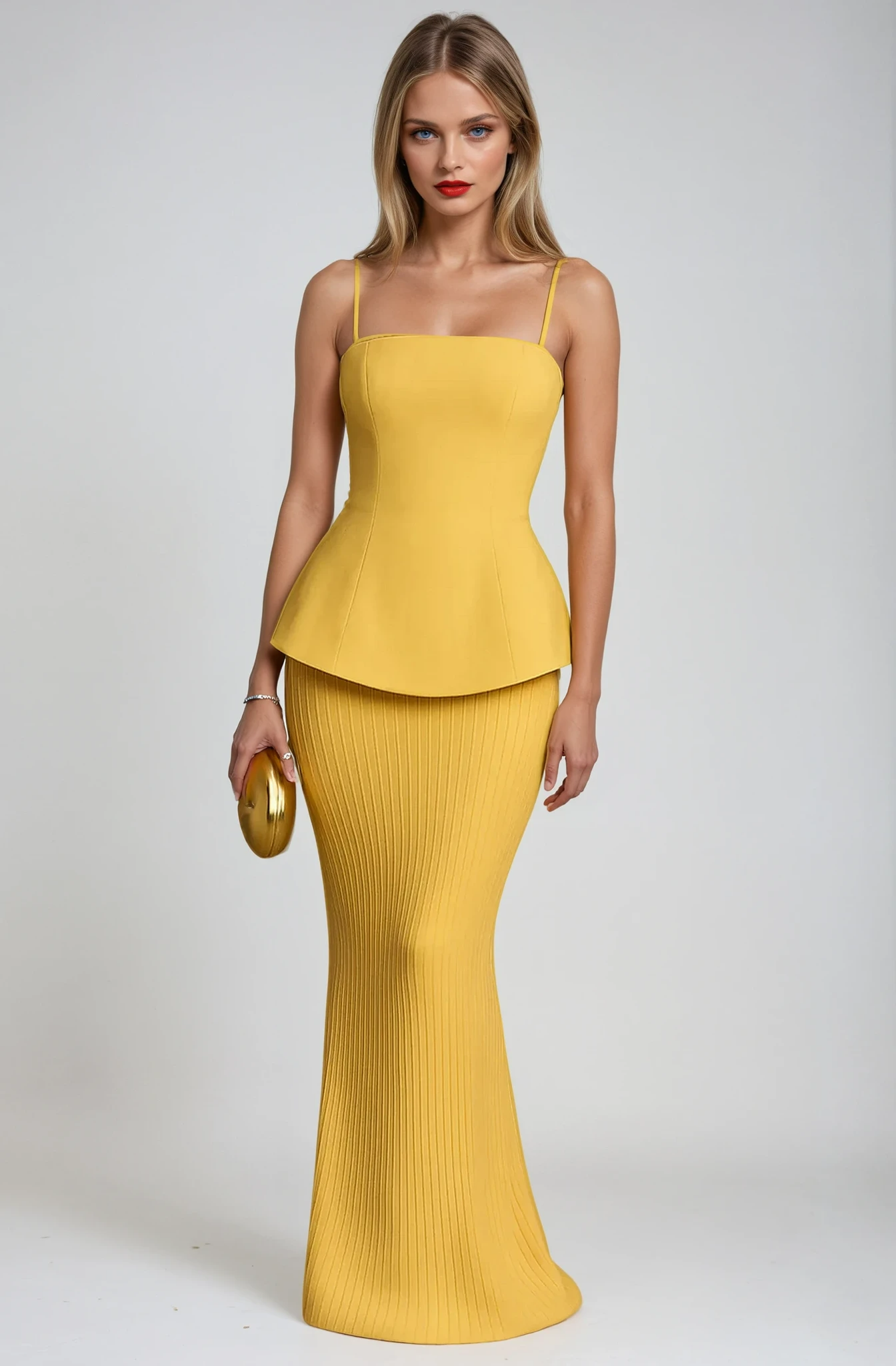 Élodie | Robe Maxi de Soirée Jaune Tendance Élégant