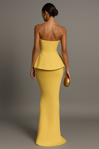 Élodie | Robe Maxi de Soirée Jaune Tendance Élégant