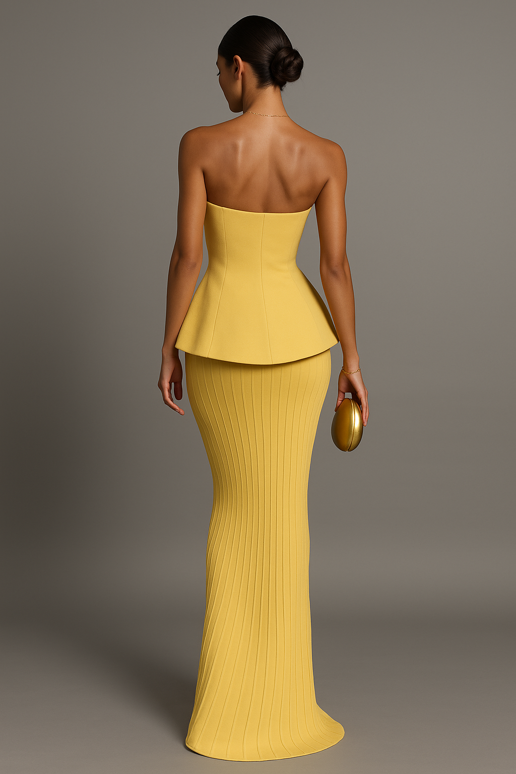 Élodie | Robe Maxi de Soirée Jaune Tendance Élégant