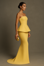Élodie | Robe Maxi de Soirée Jaune Tendance Élégant