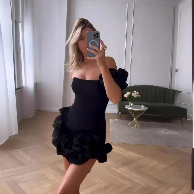 Camille | Robe Mini à Une Épaule Tendance Élégant