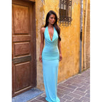 Claire | Robe Maxi Dos Nu Halter Tendance Élégant