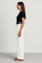Pantalon Tailleur à Jambe Large Tendance Printemps