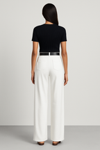 Pantalon Tailleur à Jambe Large Tendance Printemps
