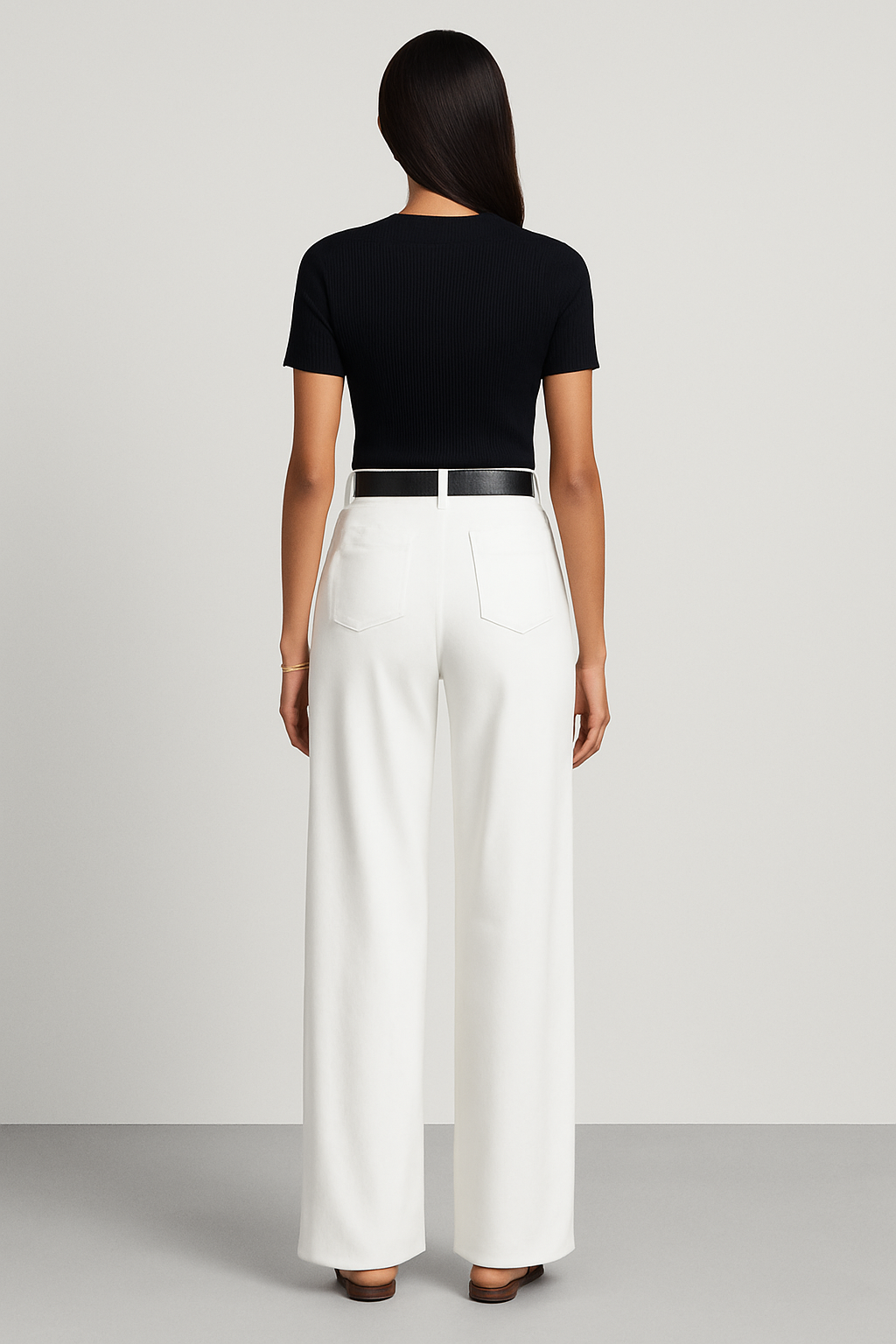 Pantalon Tailleur à Jambe Large Tendance Printemps