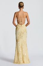 Camille | Robe Maxi Corset Florale Tendance Élégante