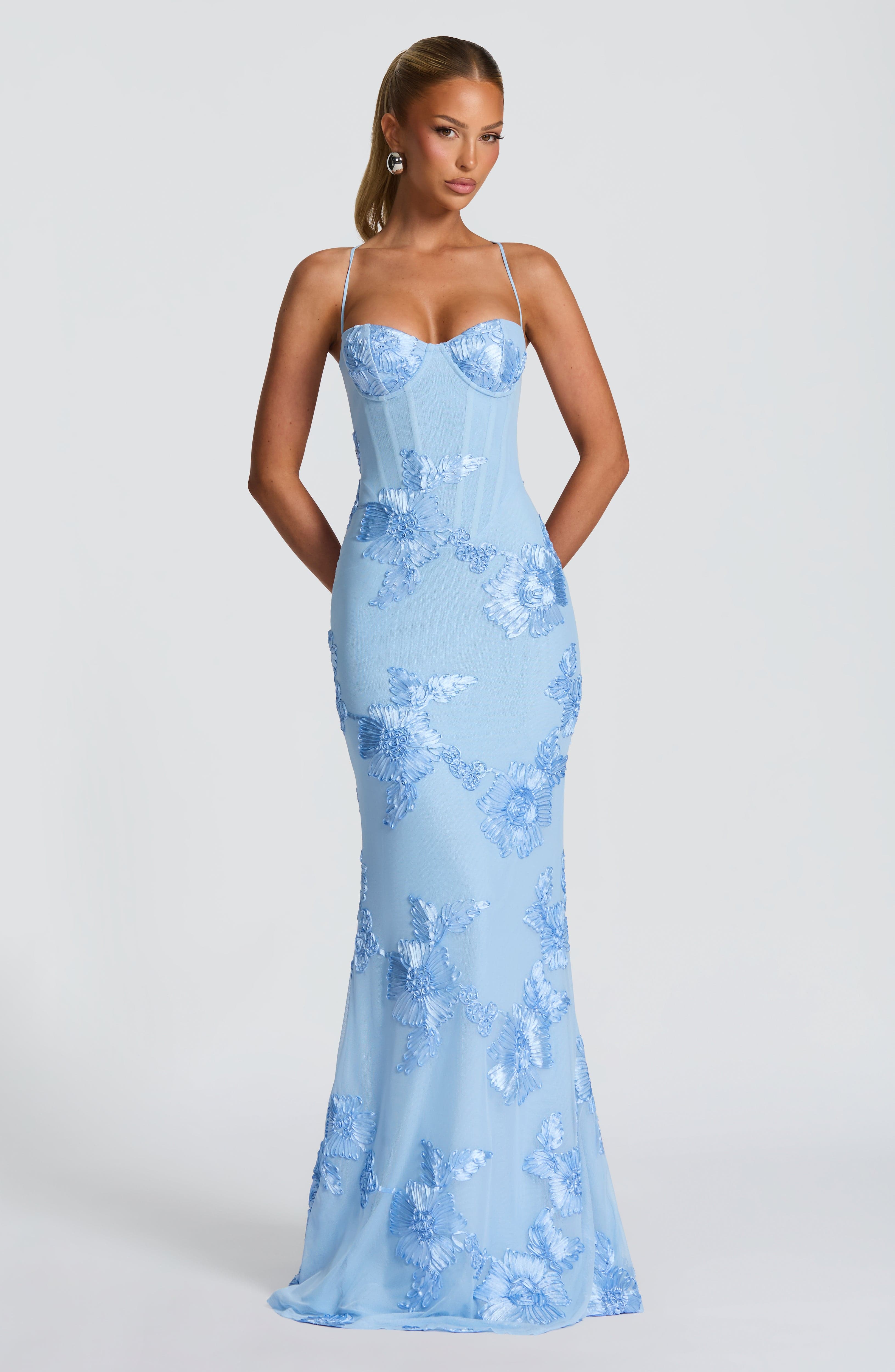 Camille | Robe Maxi Corset Florale Tendance Élégante