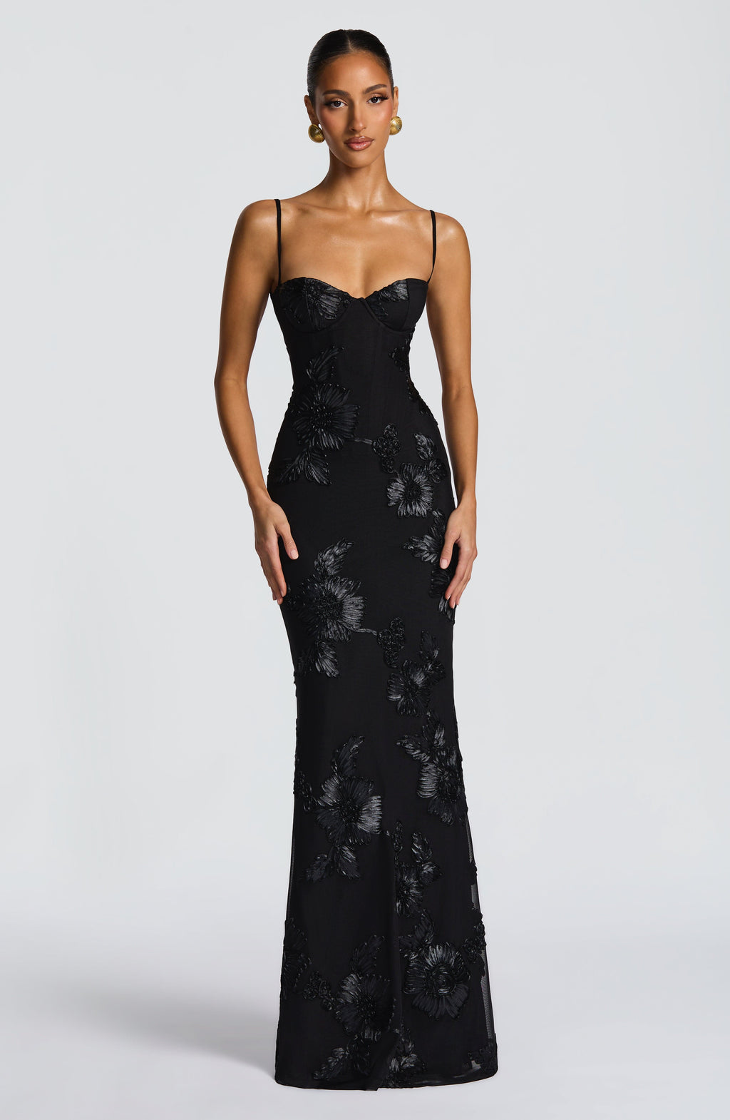 Camille | Robe Maxi Corset Florale Tendance Élégante