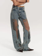 Jean Large à Taille Haute Tendance Printemps