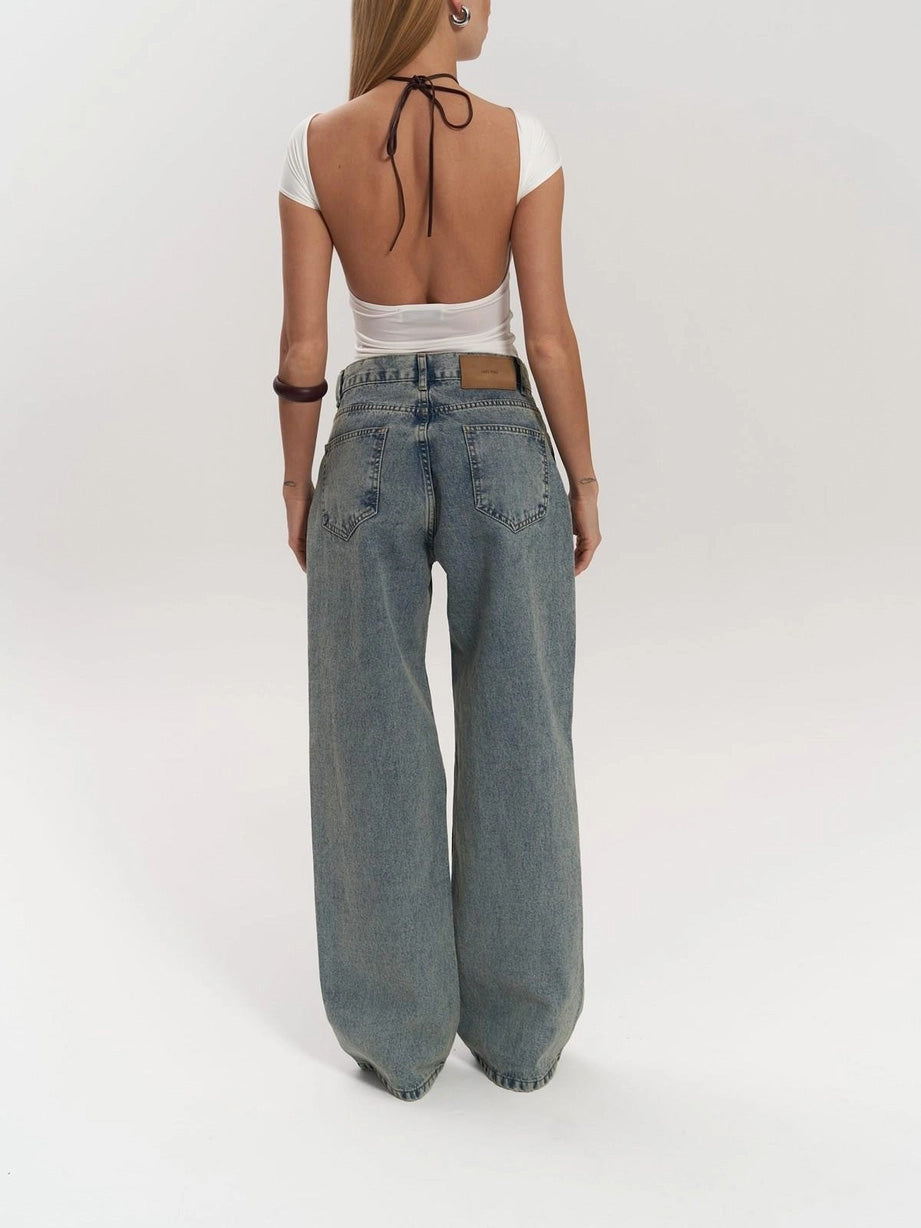 Jean Large à Taille Haute Tendance Printemps