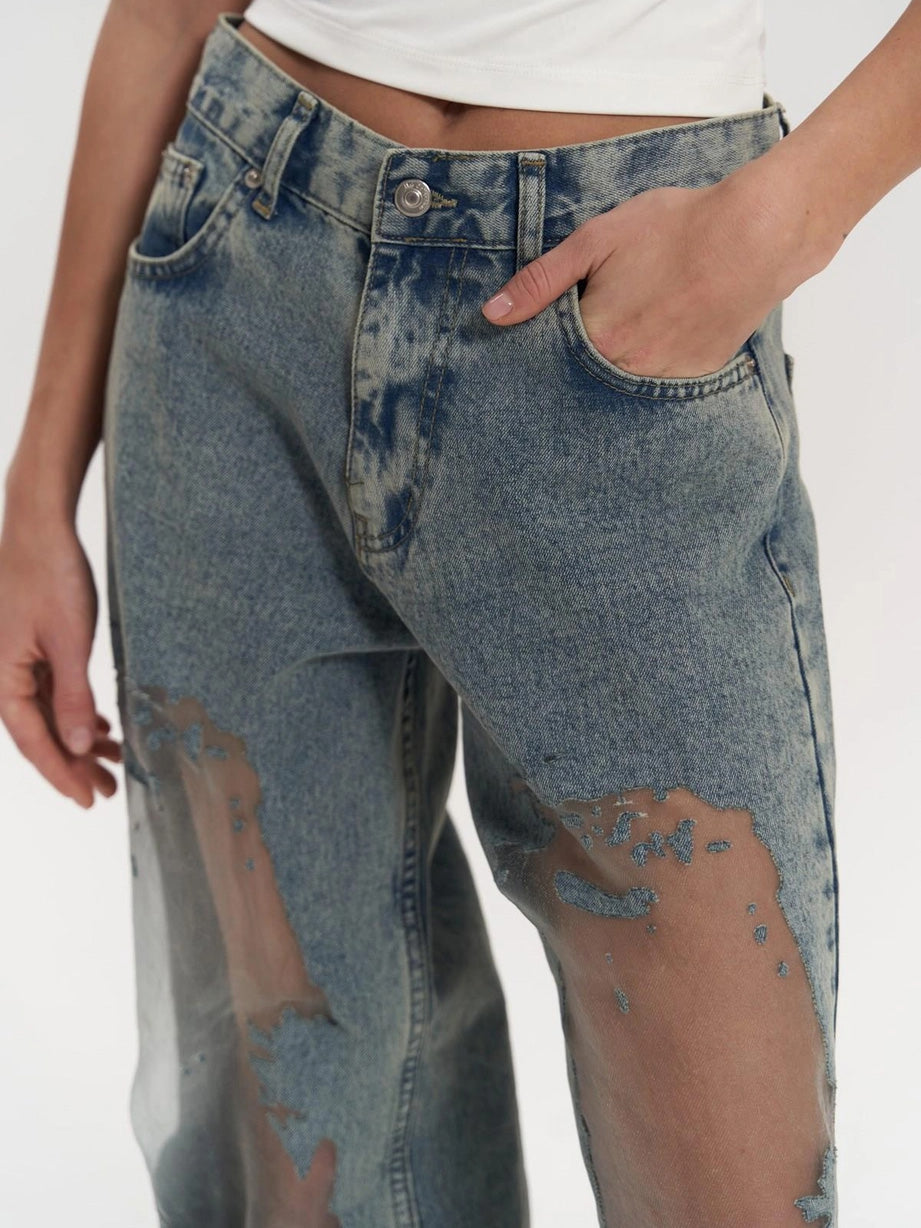 Jean Large à Taille Haute Tendance Printemps