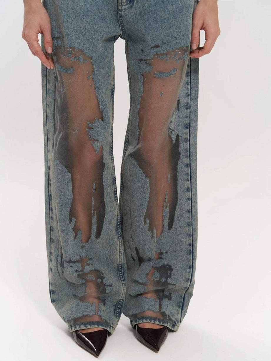 Jean Large à Taille Haute Tendance Printemps