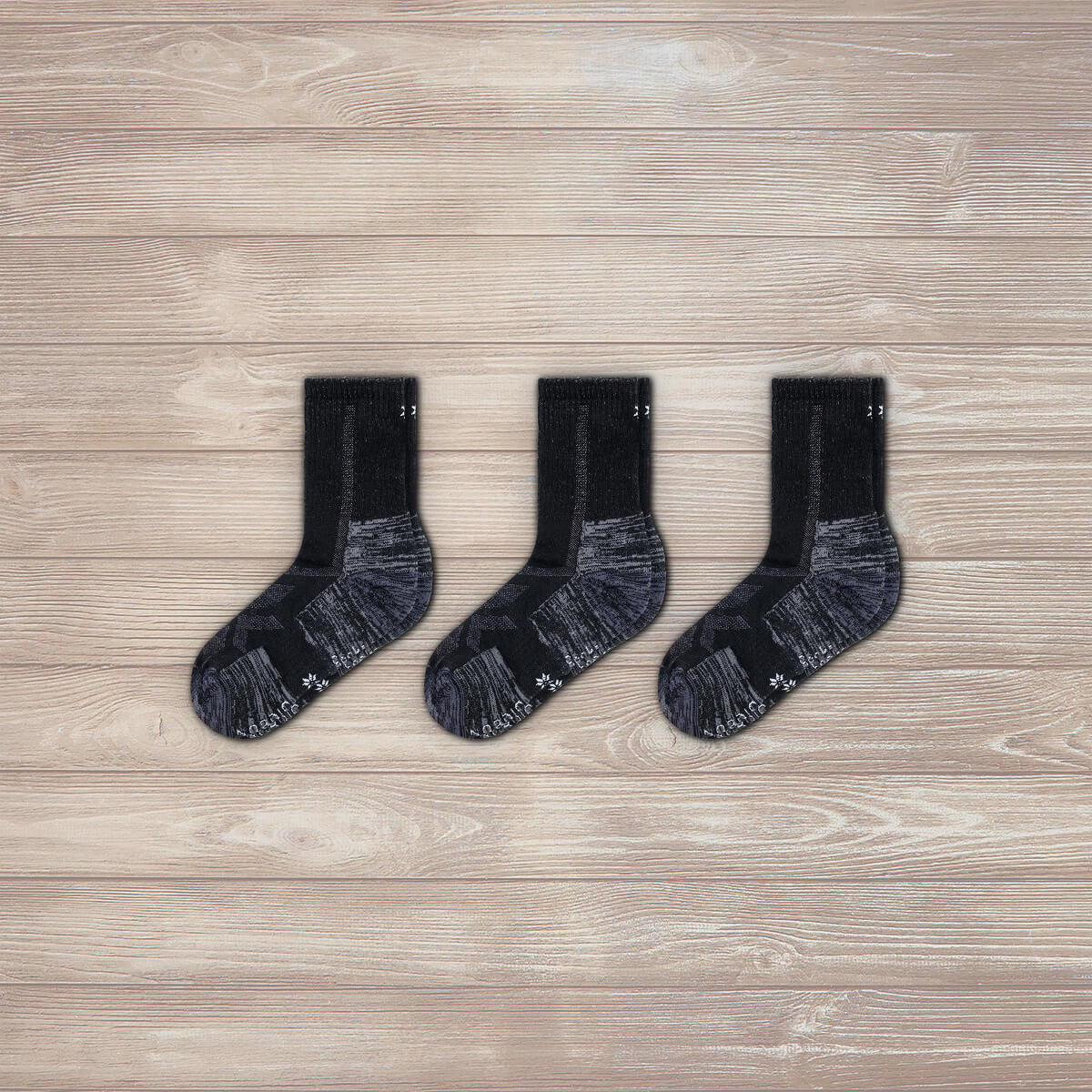 Chaussettes de randonnée - Noires (Pack de 3)