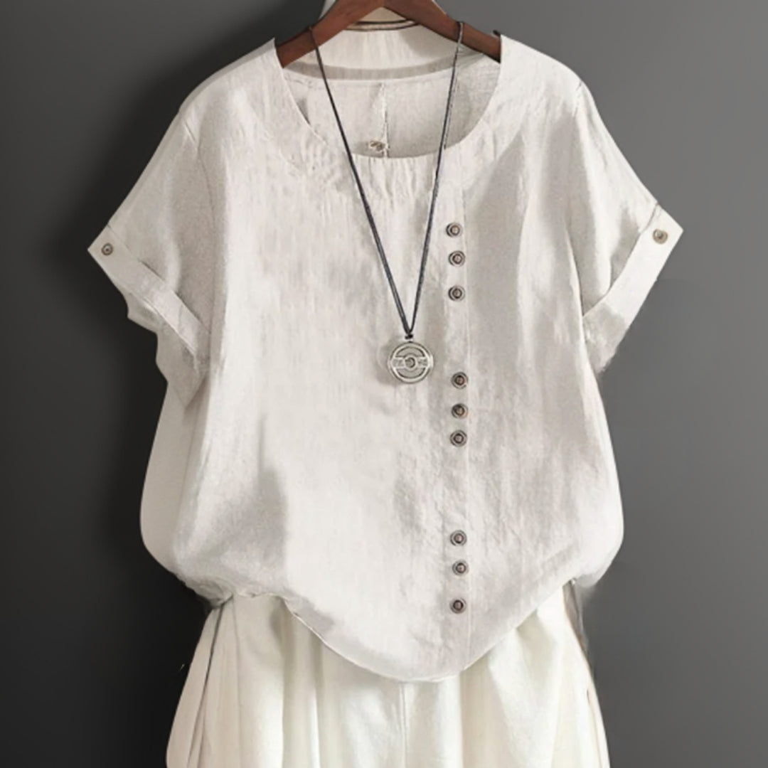 Marie - T-Shirt Chic Avec Boutons