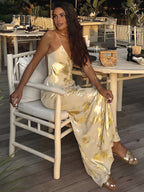 Clara | Robe Maxi Élégante Jaune Tendance Éclatante