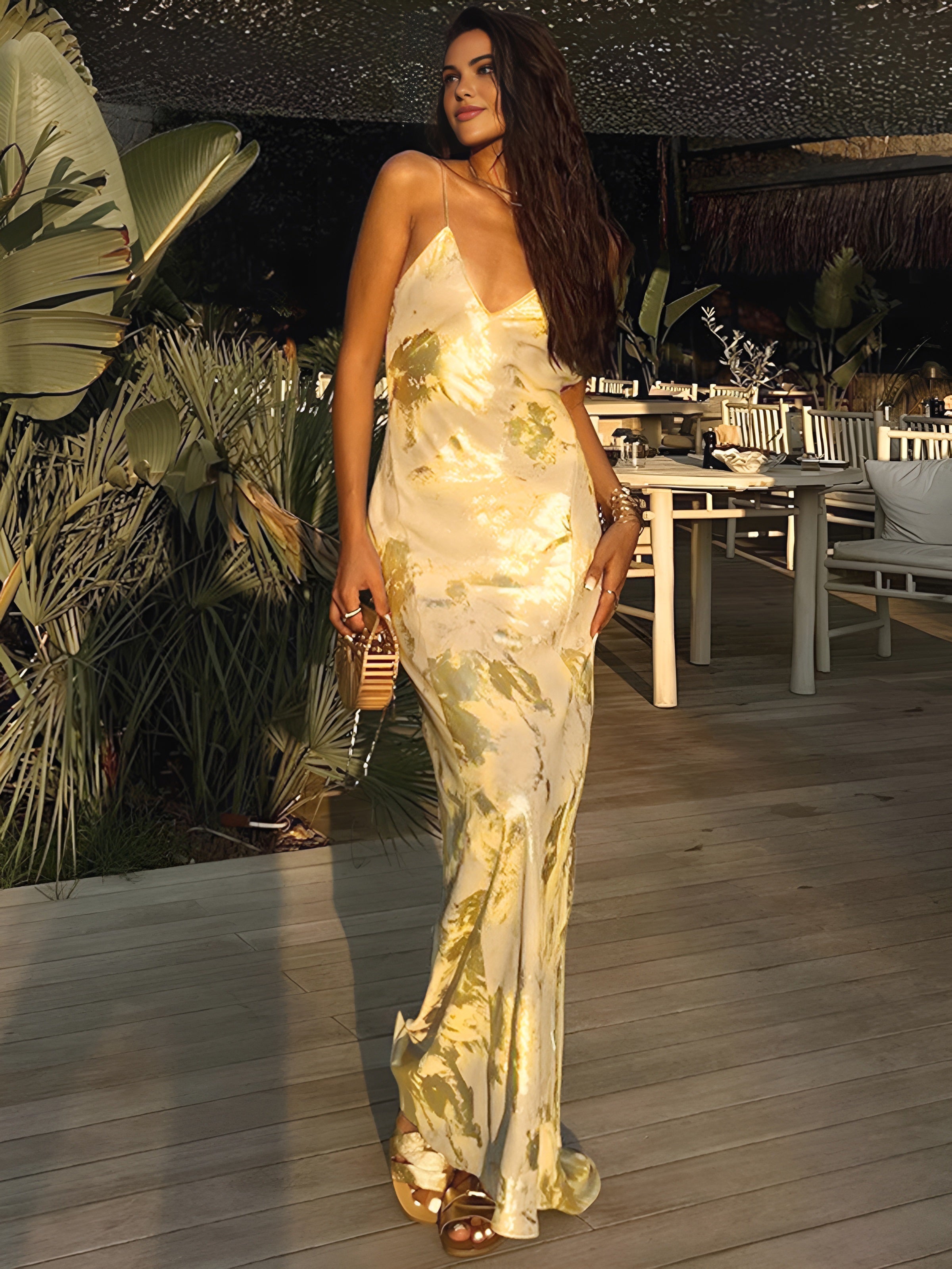 Clara | Robe Maxi Élégante Jaune Tendance Éclatante