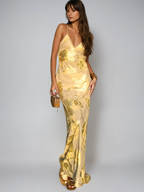 Clara | Robe Maxi Élégante Jaune Tendance Éclatante