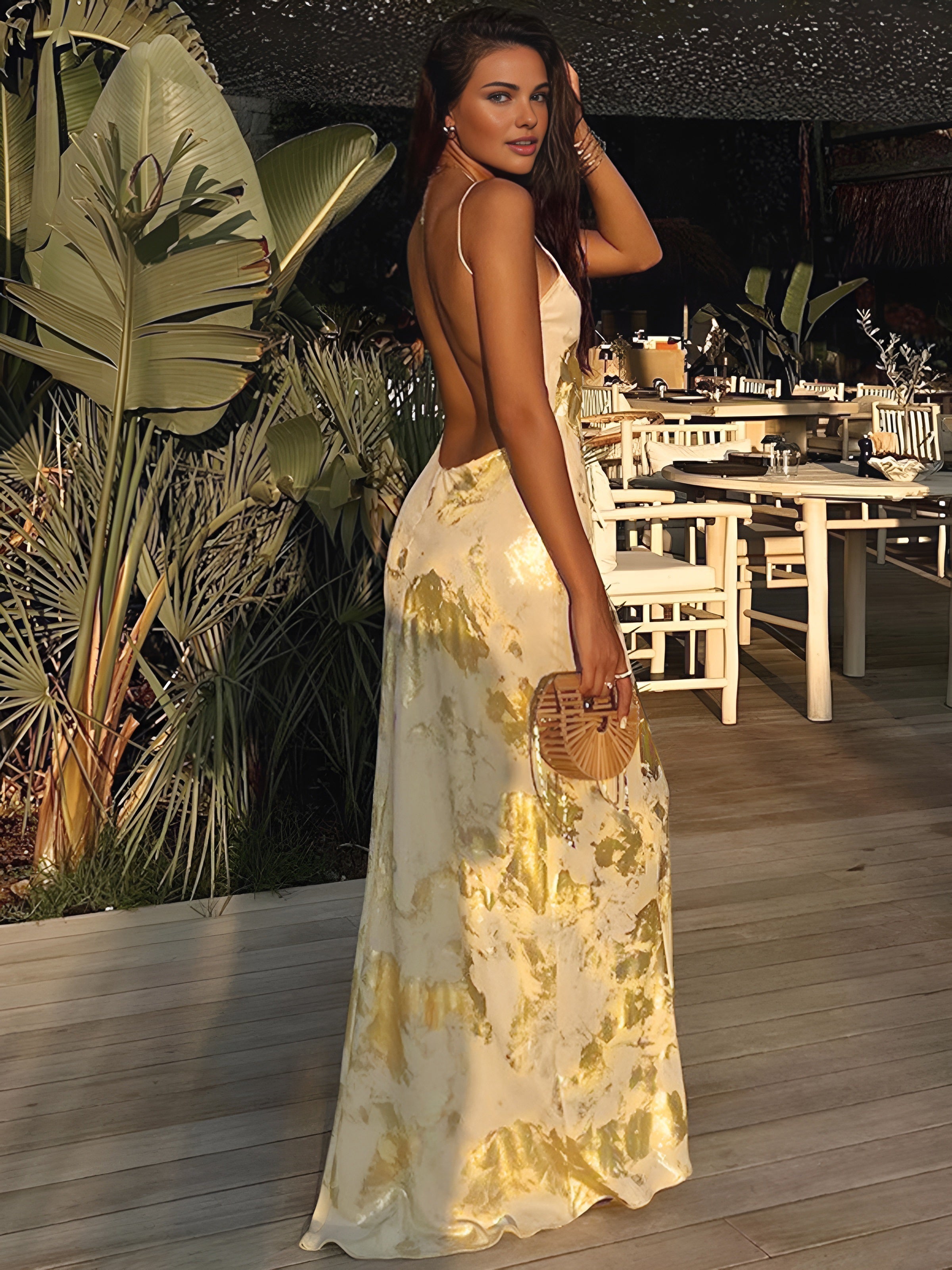 Clara | Robe Maxi Élégante Jaune Tendance Éclatante