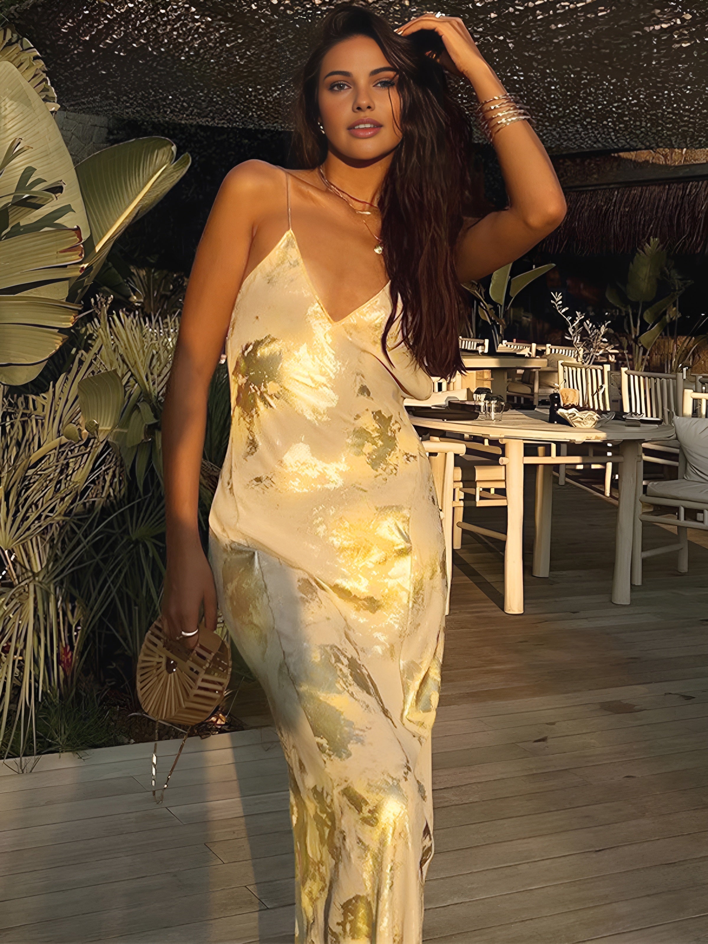 Clara | Robe Maxi Élégante Jaune Tendance Éclatante
