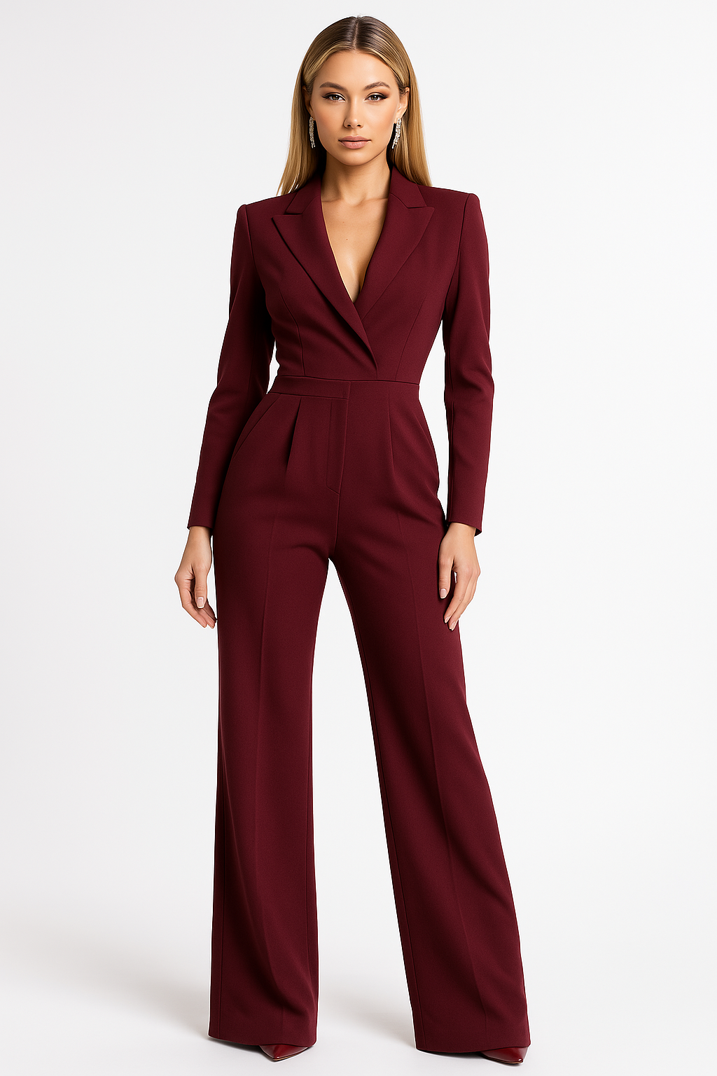 Combinaison V encolure Tendance et Jambes Larges