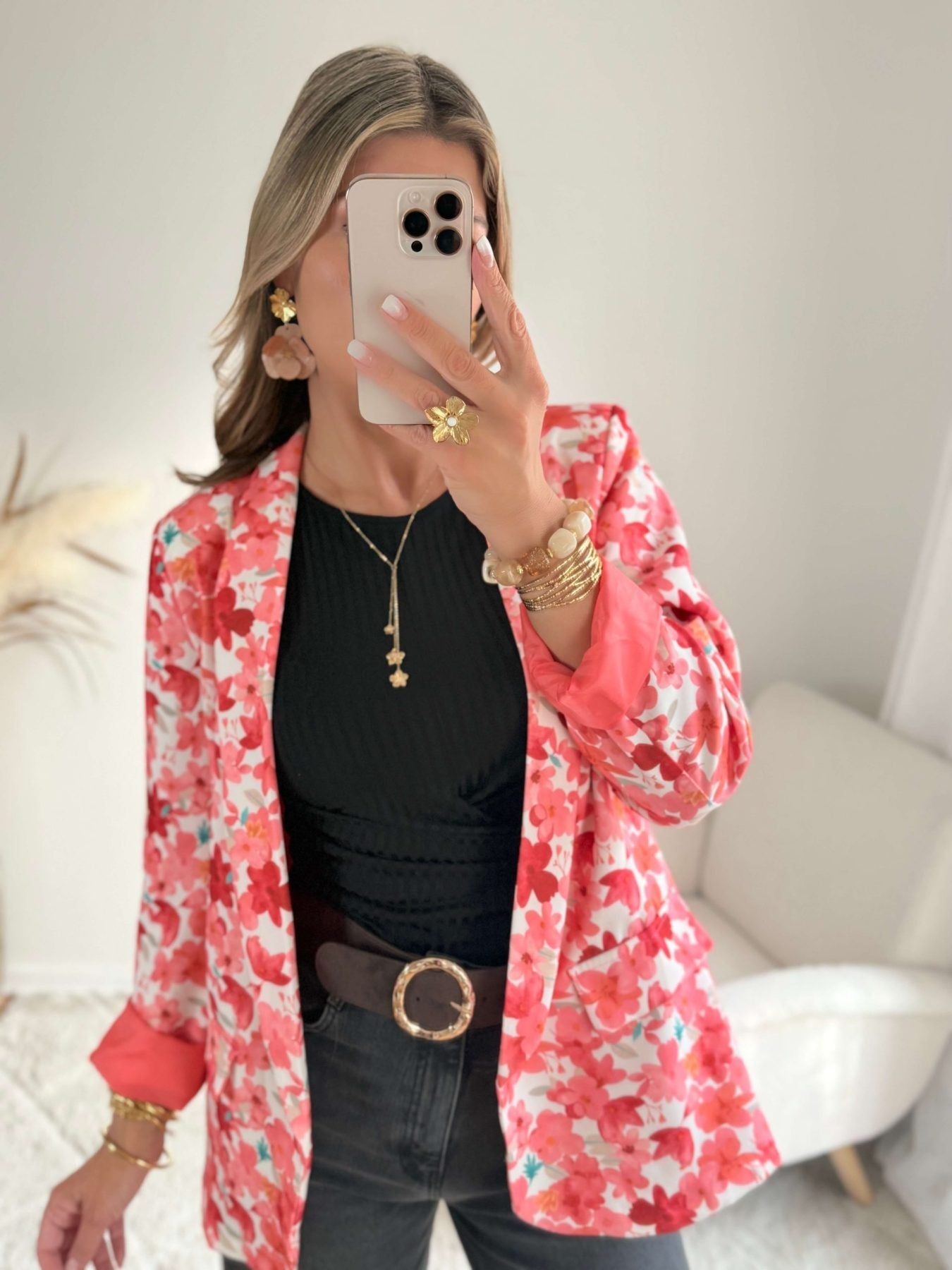 Veste fleurie corail - Dita