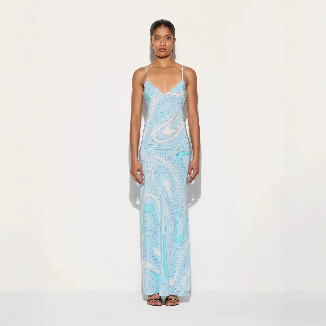 Emma | Robe Maxi Fendue Tendance Printanière Élégante