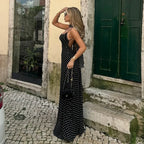 Camille | Robe Maxi V-Cou à Pois Tendance Élégant