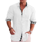 Fabien - Chemise en Lin Élégante Manches Longues Homme