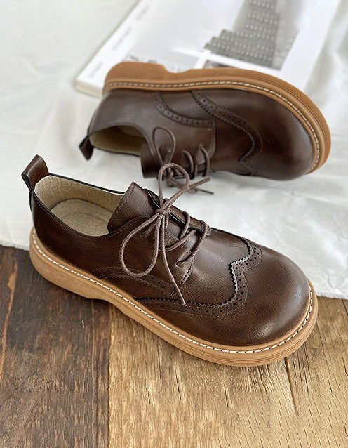 Aurore - Chaussures Oxford Bout Carré Large Femme