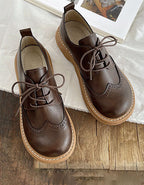 Aurore - Chaussures Oxford Bout Carré Large Femme