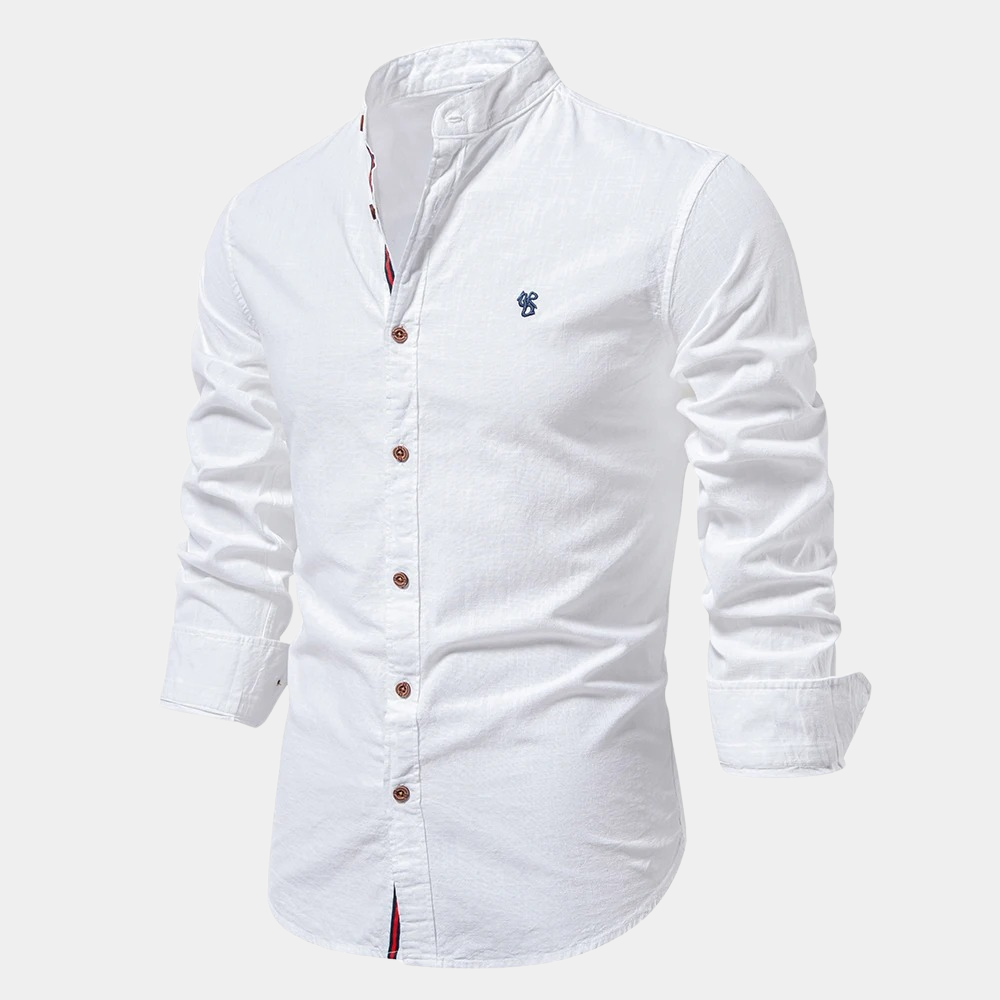Chemise Homme En Lin Col Mao Élégante - Vito