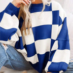 Camille | Pull en Tricot Damier Tendance Printanier