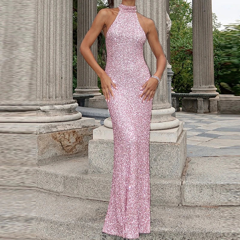 Emma | Robe Maxi Sequins Chic Élégante