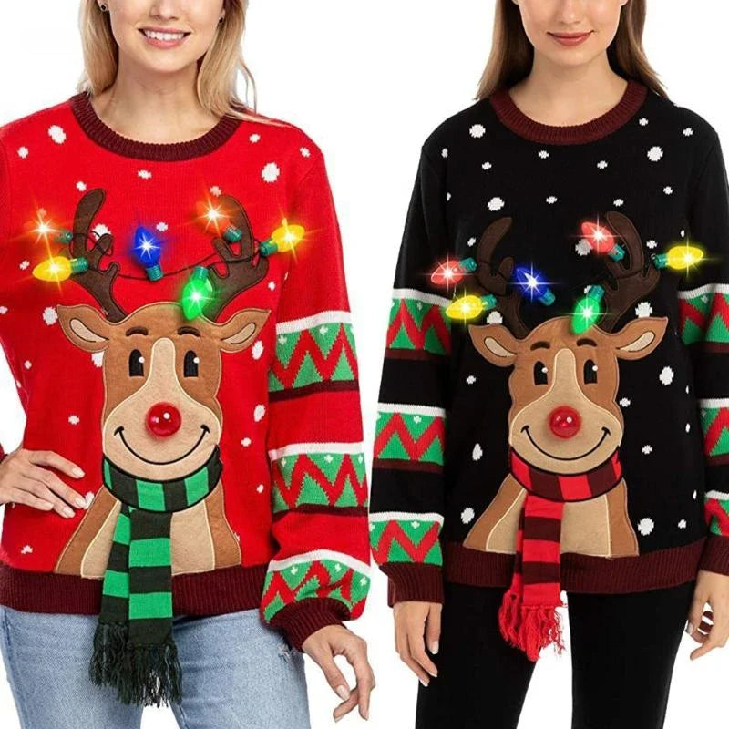 Claire | Pull lumineux de Noël Tendance Éclatant