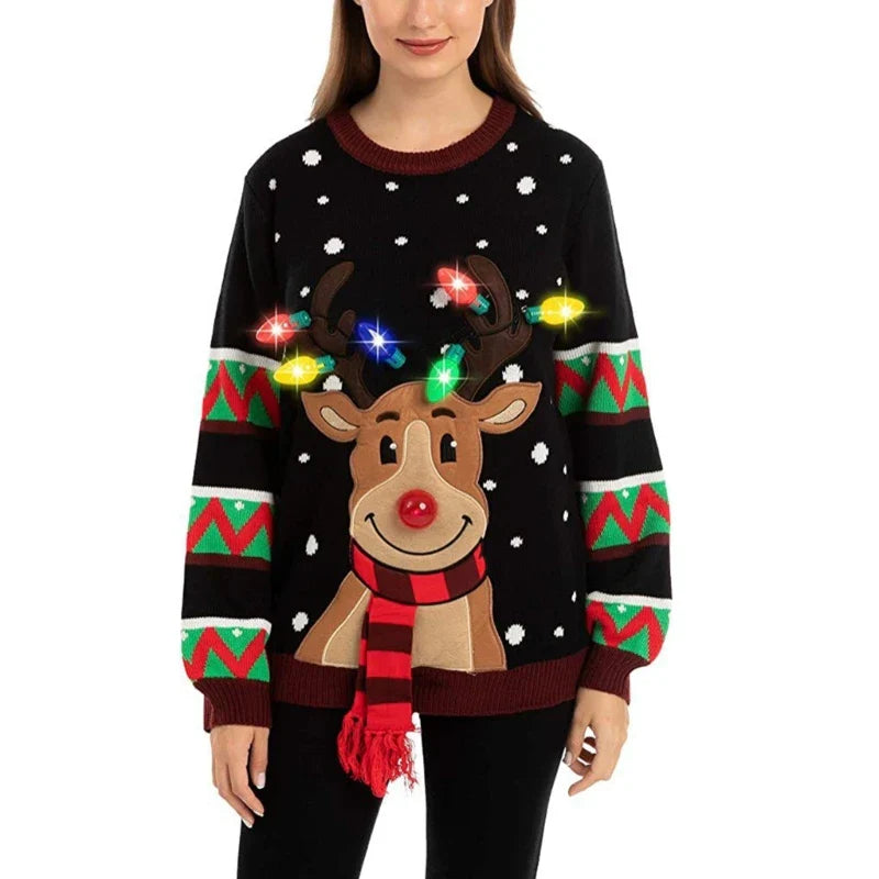 Claire | Pull lumineux de Noël Tendance Éclatant