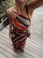 Camille | Robe Maxi Halter Style Fluide Tendance Éclatant