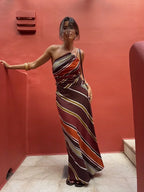 Camille | Robe Maxi Halter Style Fluide Tendance Éclatant