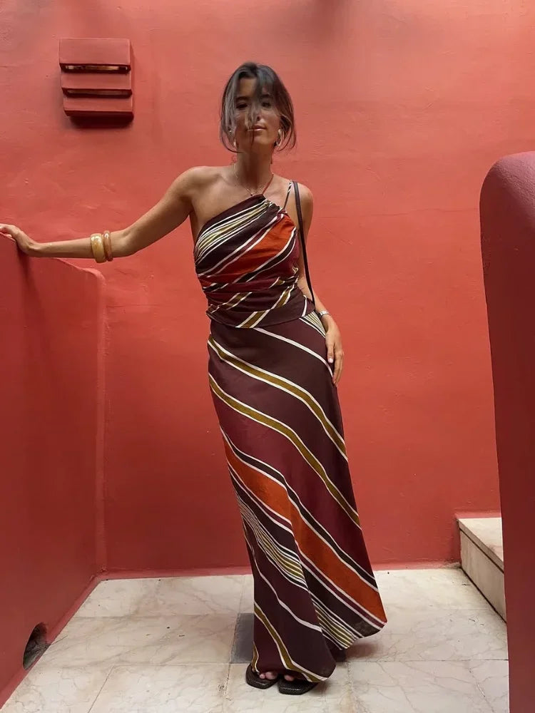 Camille | Robe Maxi Halter Style Fluide Tendance Éclatant