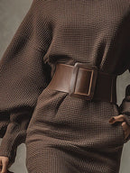 Célianne™ — Robe maille ceinturée élégante