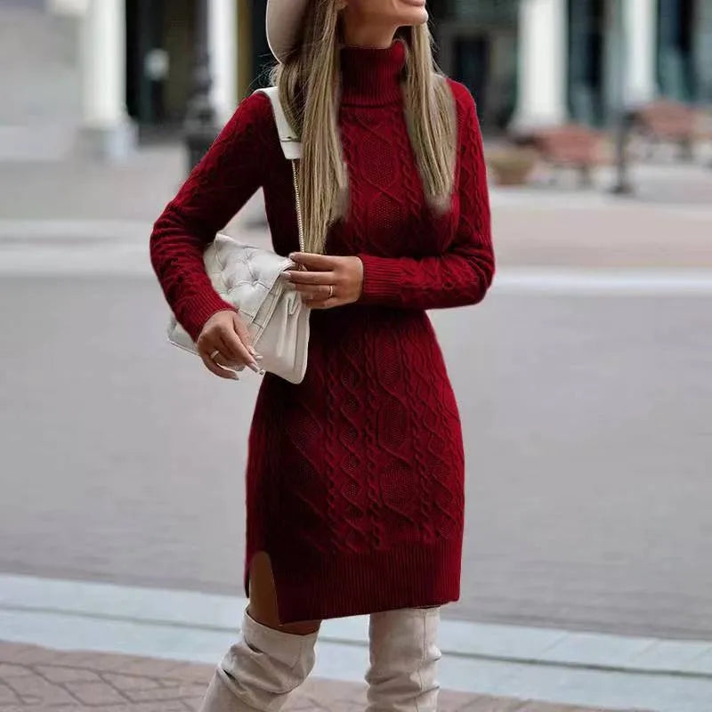 Camille | Robe Pull Tricot A-Line Tendance Éclatant