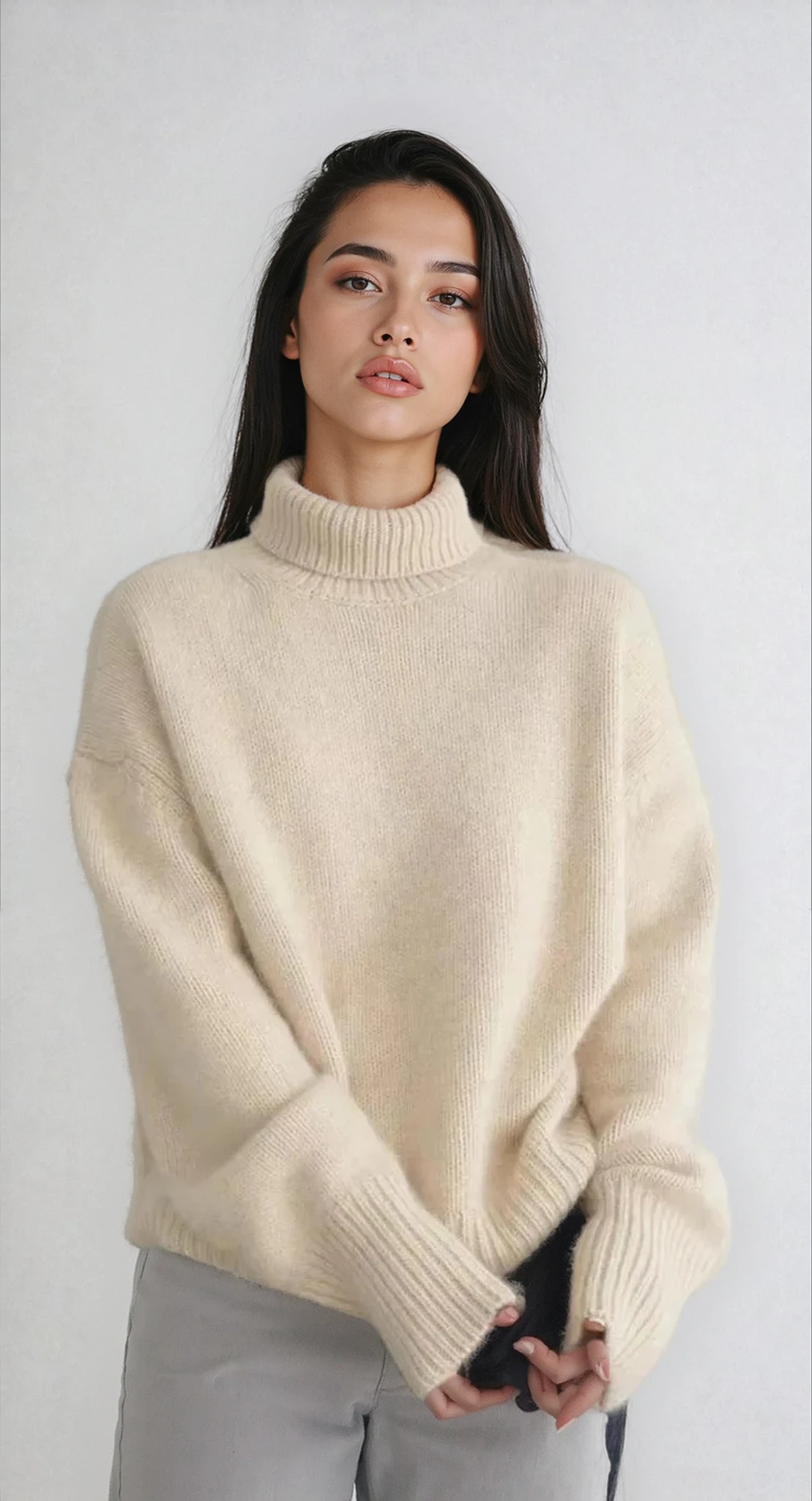 Claire | Pull Col Roulé Femme Tendance Printanier