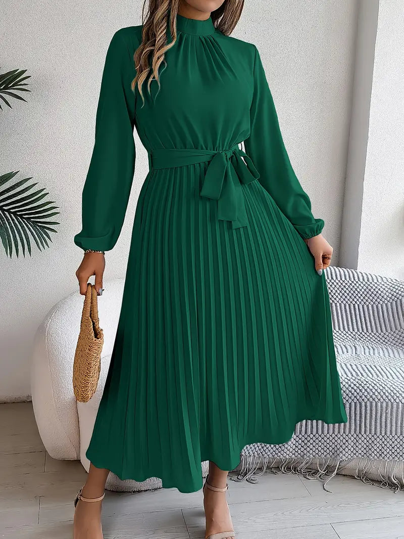 Camille | Robe Midi Plissée Chic Élégante