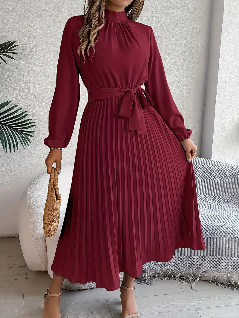 Camille | Robe Midi Plissée Chic Élégante