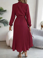 Camille | Robe Midi Plissée Chic Élégante
