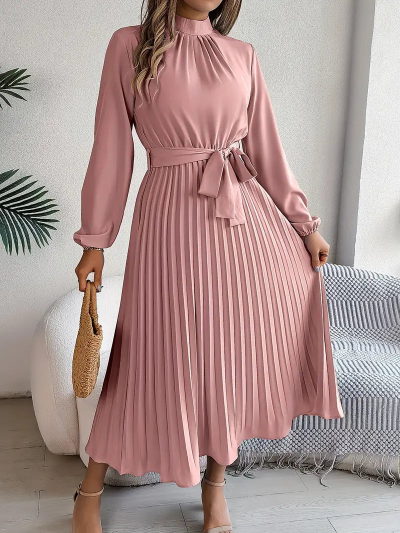 Camille | Robe Midi Plissée Chic Élégante